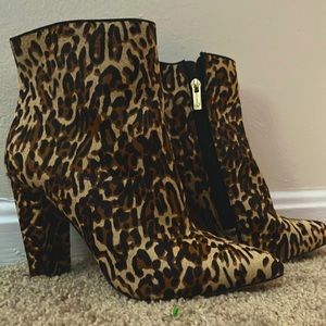 Jessica Simpson Leopard Print Ankle Boots